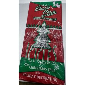 2 Brite Star 2000 Strands Icicles Christmas Tree Holiday Decorating 18 Inches